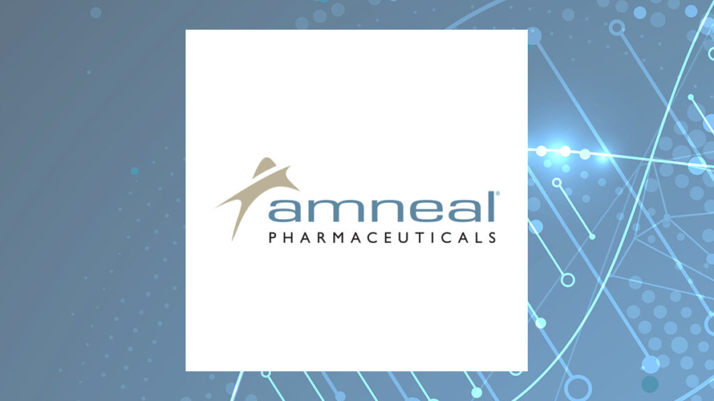 Amneal Pharmaceuticals logo with Medical background