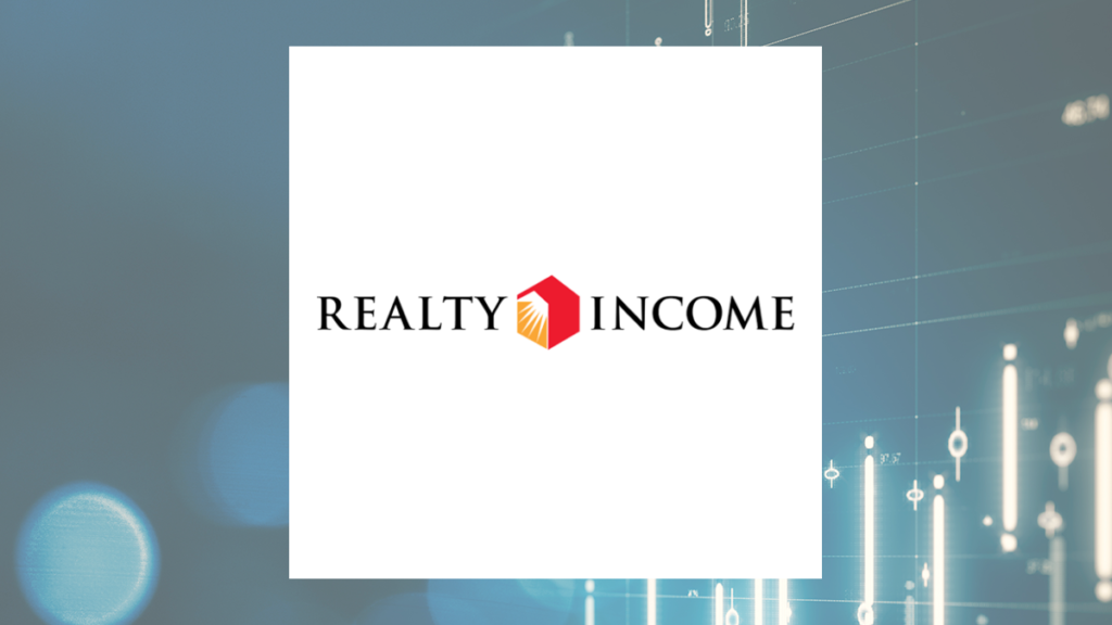 Realty Income logo with Finance background