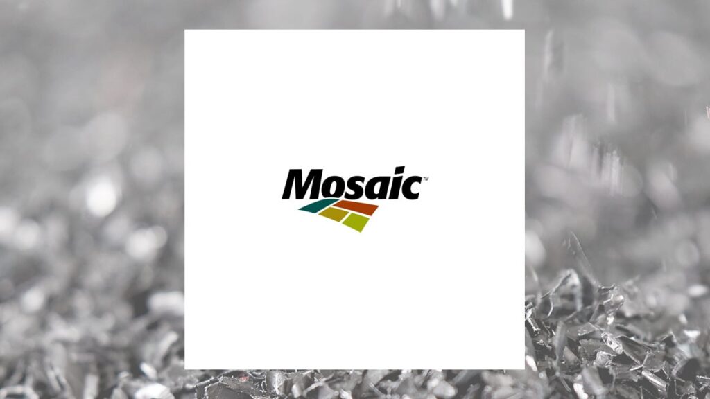 Mosaic logo with Basic Materials background