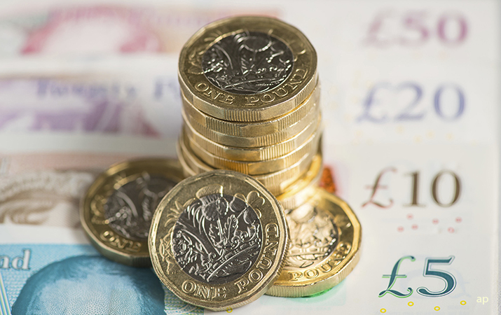 pound coins closeup