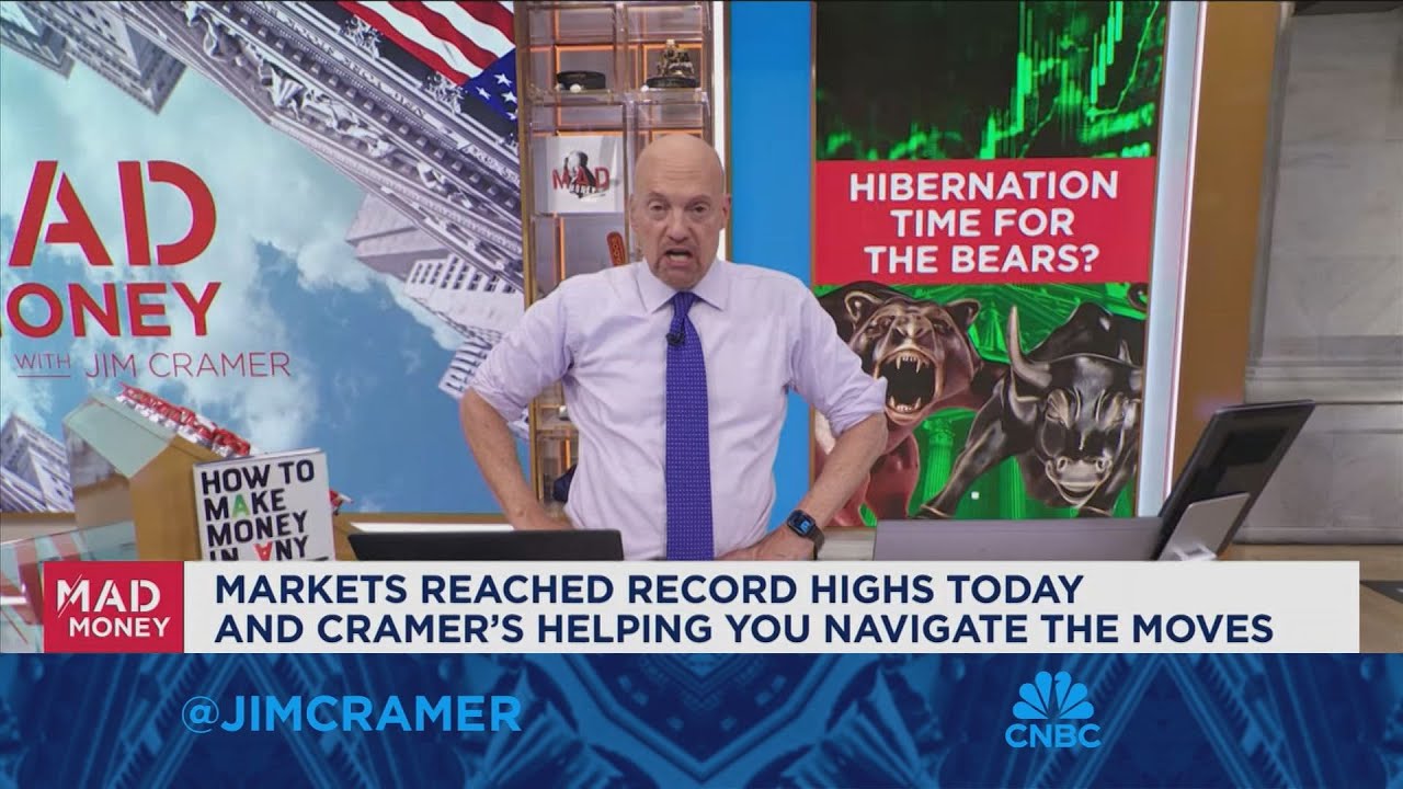 We can't sell stocks off a budget deficit when rates are going lower, says Jim Cramer